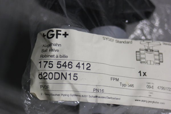 NEW +GF+ PVDF CORROSION RESISTANT BALL VALVE 175.546.412