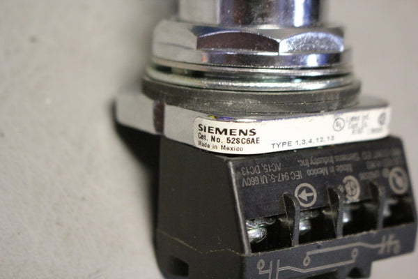UNUSED SIEMENS  52SC6AE KEY CONTROL  SELECTOR SWITCH