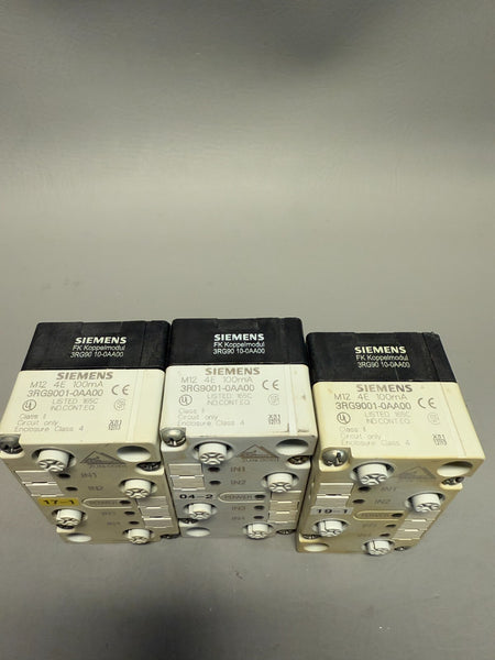 3PC SIEMENS 3RG90 01-0AA00 M12 4E 100mA INTERFACE USER MODULE