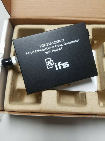 IFS Interlogix POC252-1CXP-1T 1 Port Power Over Coax Ethernet Extender 30W 