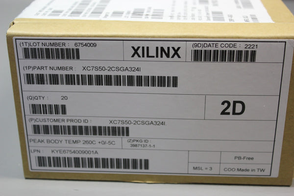 20 NEW XILINX SPARTAN 7 FPGA XC7S50-2CSGA324I FACTORY SEALED