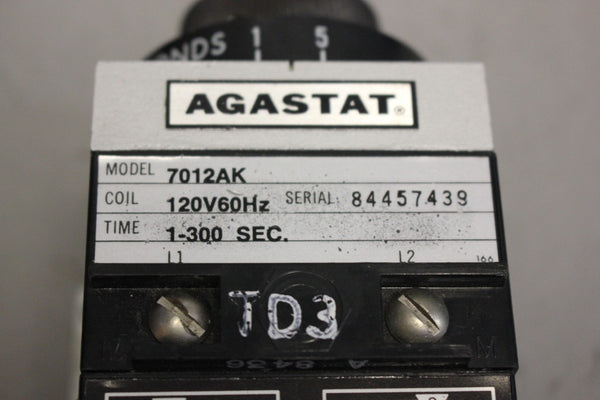 AGASTA TIME DELAY RELAY 7012AK 1-300 SEC