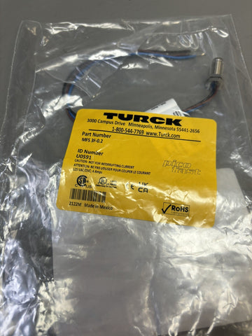 Turck MFS 3F-0.2 Cable Cordset Panel-Mount M8 Male to Cut End U0591