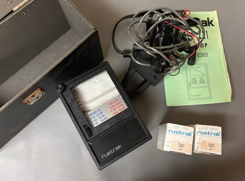 Vintage Rustrak Strip Chart Recorder Model 231 With Chart Paper and Storage Box