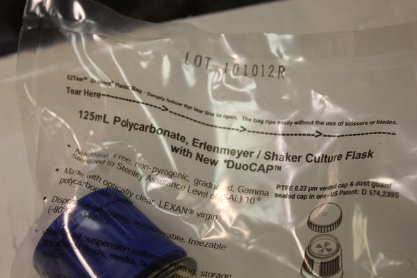 24- TRIFOREST 125mL PC Graduated Erlenmeyer Shaker Flask DuoCap FPC0125S