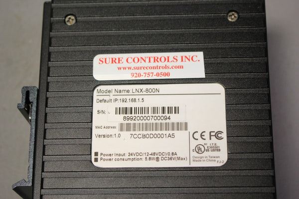 LANO LINX INDUSTRIAL ETHERNET SWITCH  LNX-800N