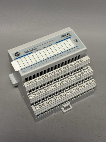ALLEN BRADLEY FLEX I/O 16 POINT INPUT MODULE WITH BASE 1794-IB16 SER. A